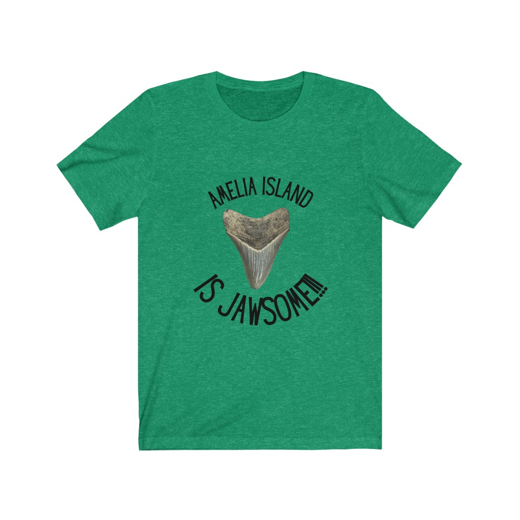 Amelia Island is Jawsome! | Amelia Island, Florida Shark Tooth Hunting T-Shirt | Megalodon Tooth Shirt | Shark Tooth Hunting Unisex Jersey Short Sleeve Tee - Image 7