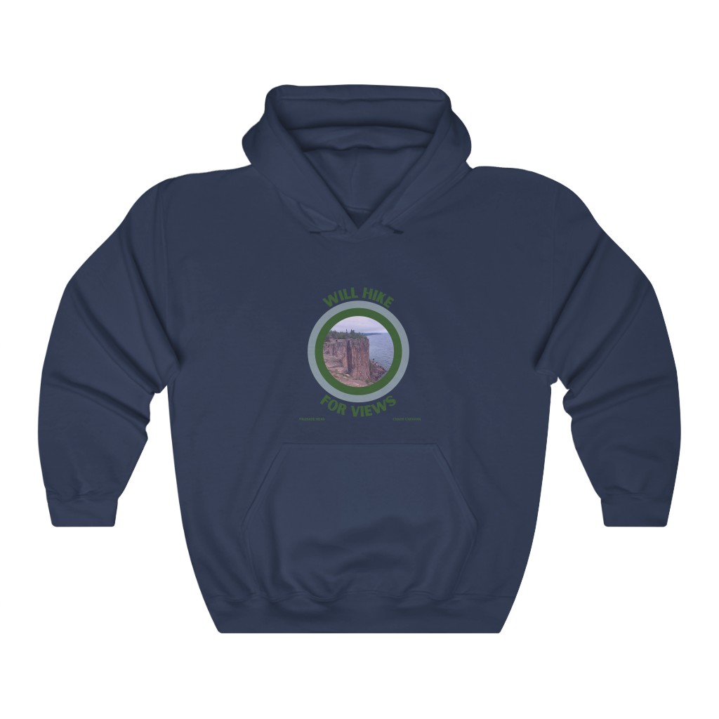 Will Hike For Views Hoodie | Hiker Hoodie | Funny Hiker Hoodie | Palisade Head Hoodie | Minnesota Hoodie | Unisex Heavy Blend™ Hooded Sweatshirt - Image 5