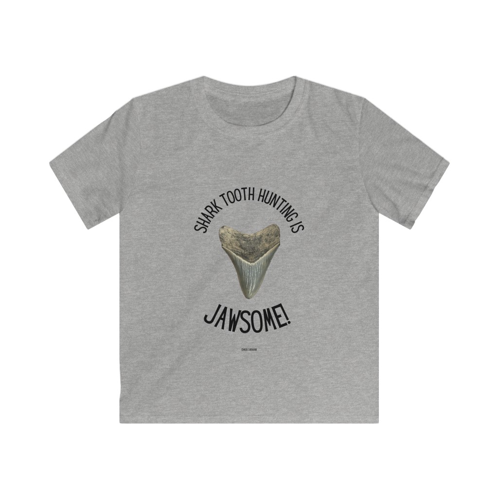Shark Tooth Hunting Is Jawsome! Kids Softstyle Tee - Image 2