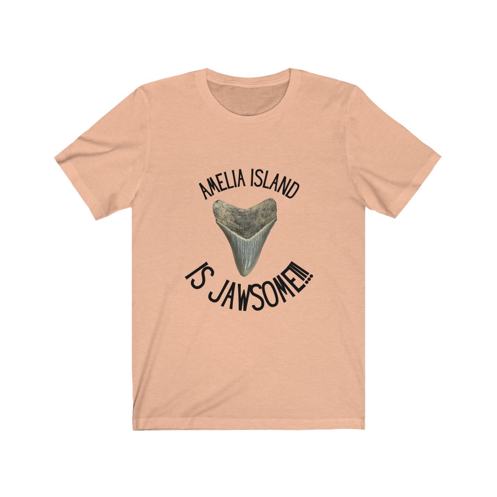 Amelia Island is Jawsome! | Amelia Island, Florida Shark Tooth Hunting T-Shirt | Megalodon Tooth Shirt | Shark Tooth Hunting Unisex Jersey Short Sleeve Tee - Image 4