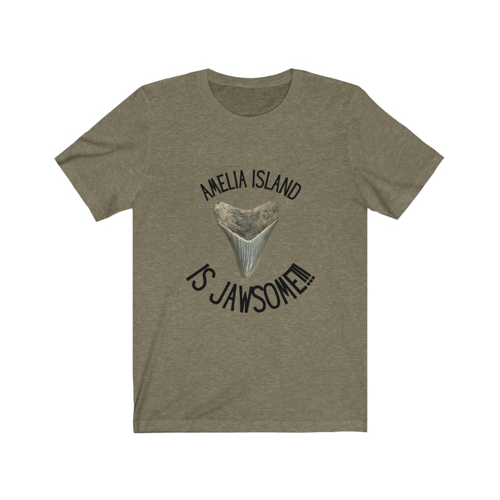 Amelia Island is Jawsome! | Amelia Island, Florida Shark Tooth Hunting T-Shirt | Megalodon Tooth Shirt | Shark Tooth Hunting Unisex Jersey Short Sleeve Tee - Image 5