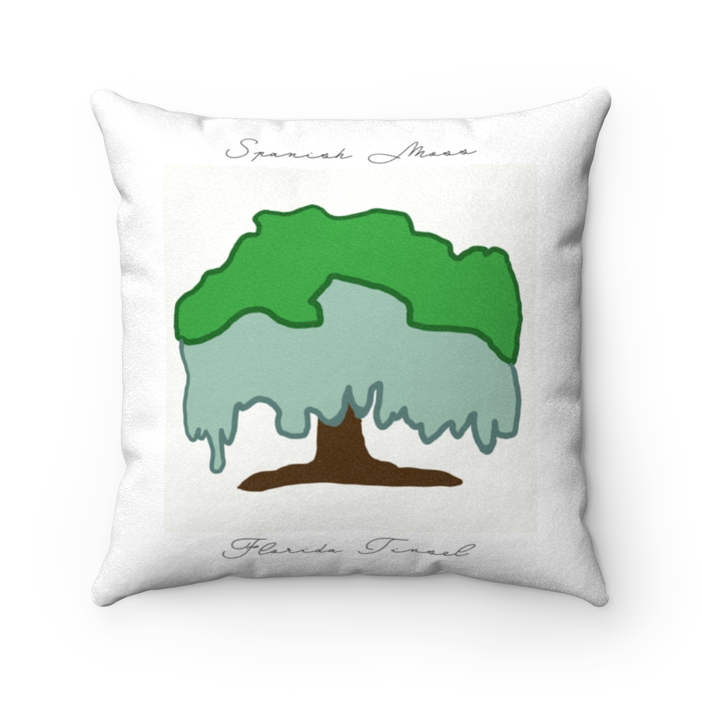 Spanish Moss: Florida Tinsel Faux Suede Square Pillow Case - Image 2