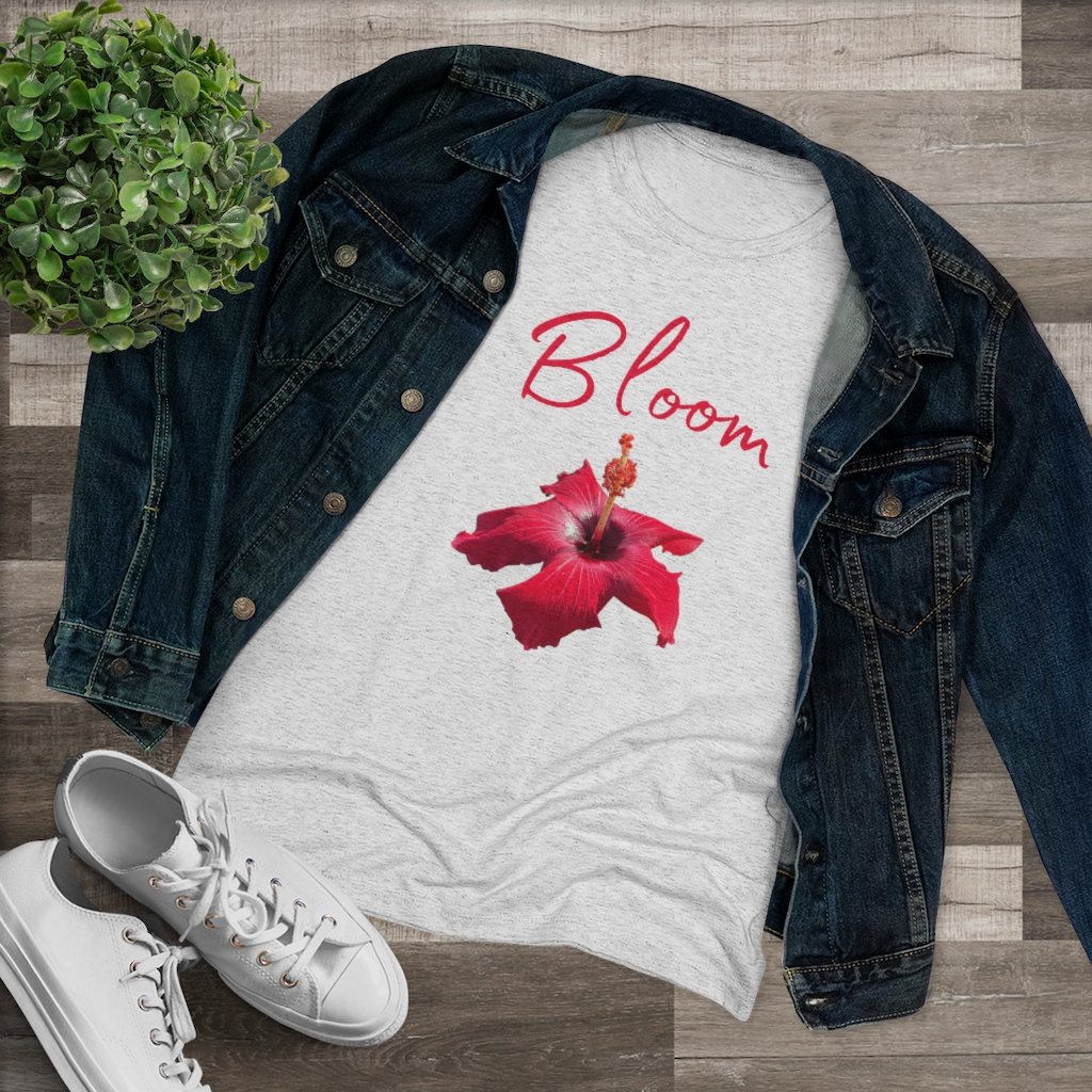 Hibiscus Bloom | Tropical Flower | Bloom Women's Triblend Tee - Image 2