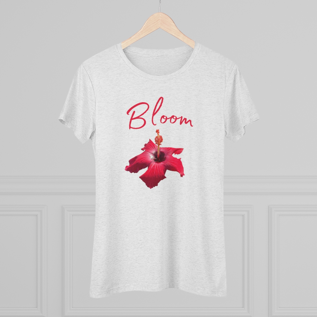 Hibiscus Bloom | Tropical Flower | Bloom Women's Triblend Tee - Image 3