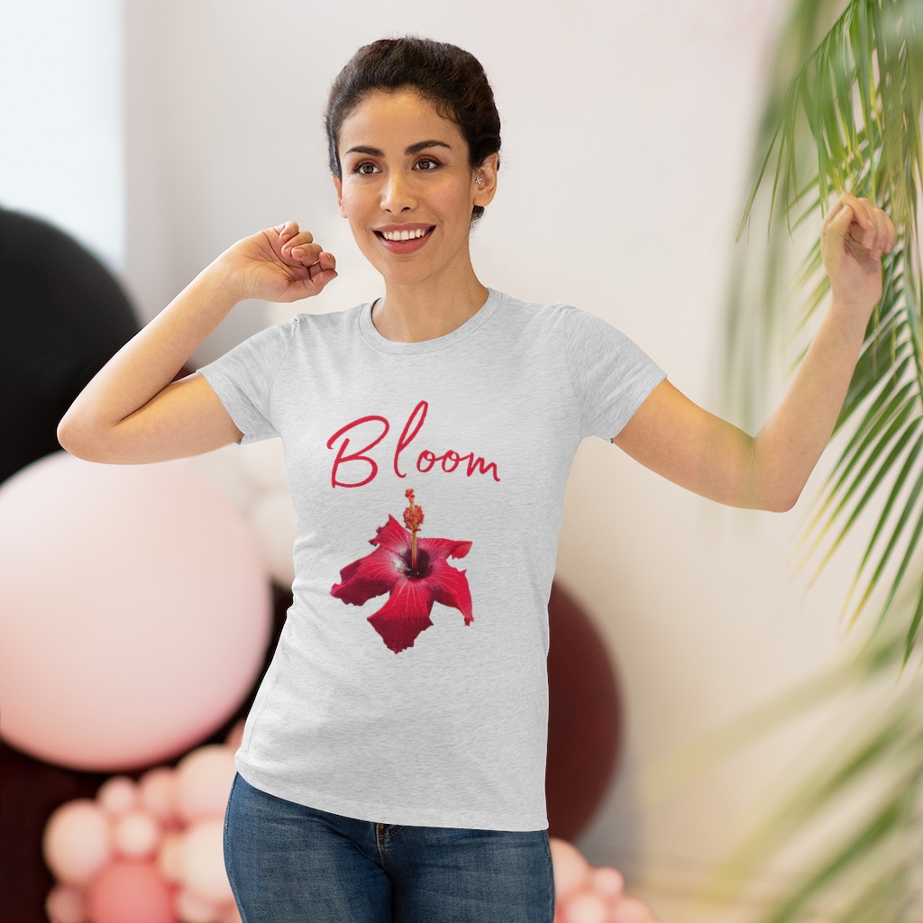 Hibiscus Bloom | Tropical Flower | Bloom Women's Triblend Tee - Image 4