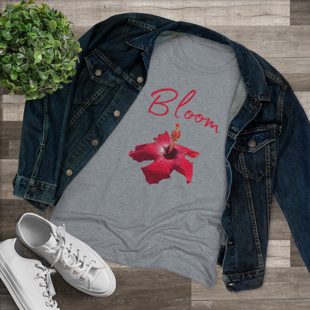 Hibiscus Bloom | Tropical Flower | Bloom Women's Triblend Tee - Image 18