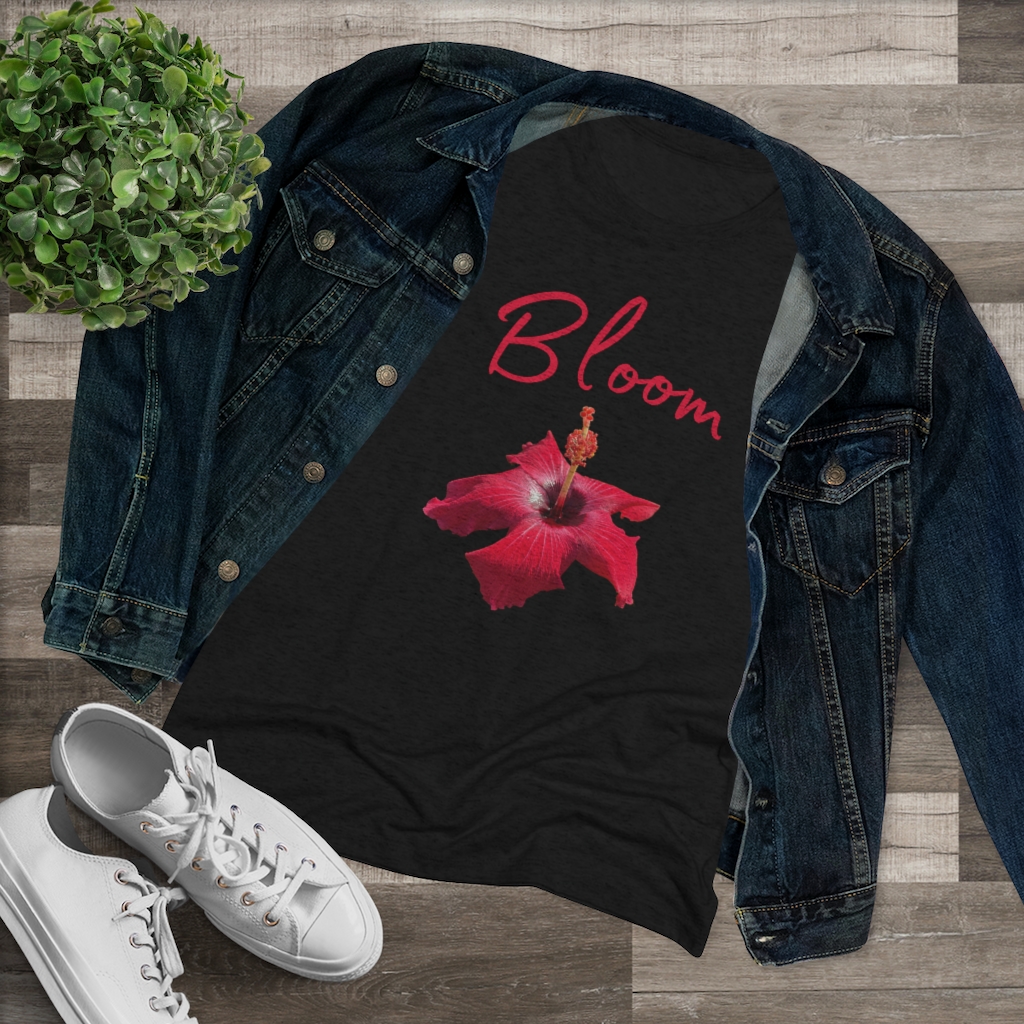 Hibiscus Bloom | Tropical Flower | Bloom Women's Triblend Tee - Image 6