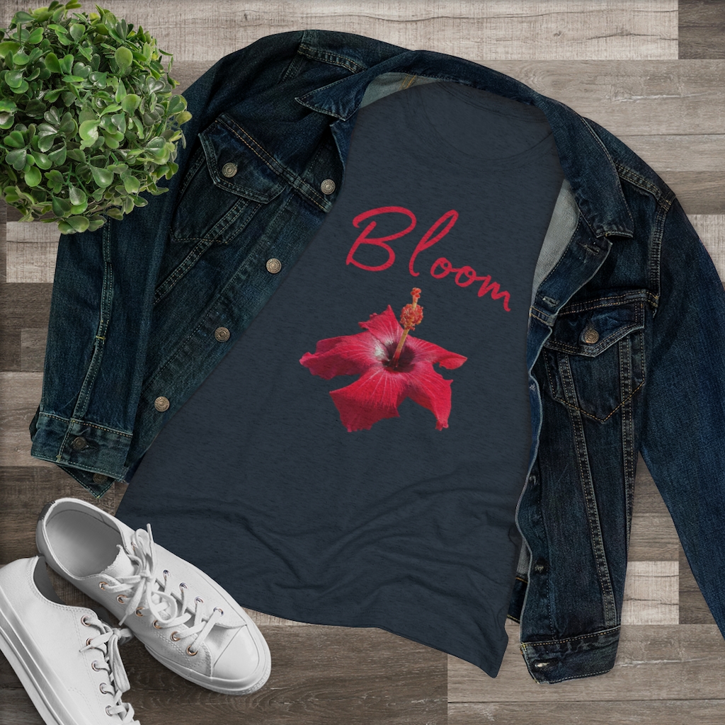 Hibiscus Bloom | Tropical Flower | Bloom Women's Triblend Tee - Image 14
