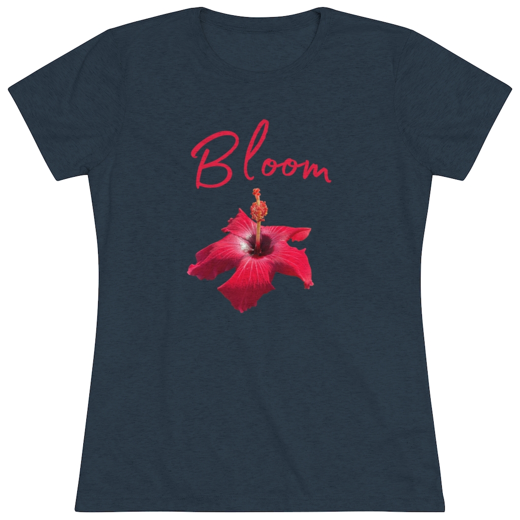 Hibiscus Bloom | Tropical Flower | Bloom Women's Triblend Tee - Image 13
