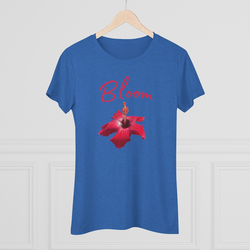 Hibiscus Bloom | Tropical Flower | Bloom Women's Triblend Tee - Image 11