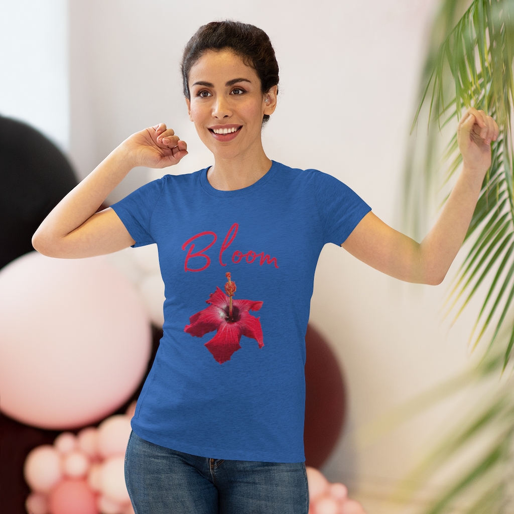 Hibiscus Bloom | Tropical Flower | Bloom Women's Triblend Tee - Image 12