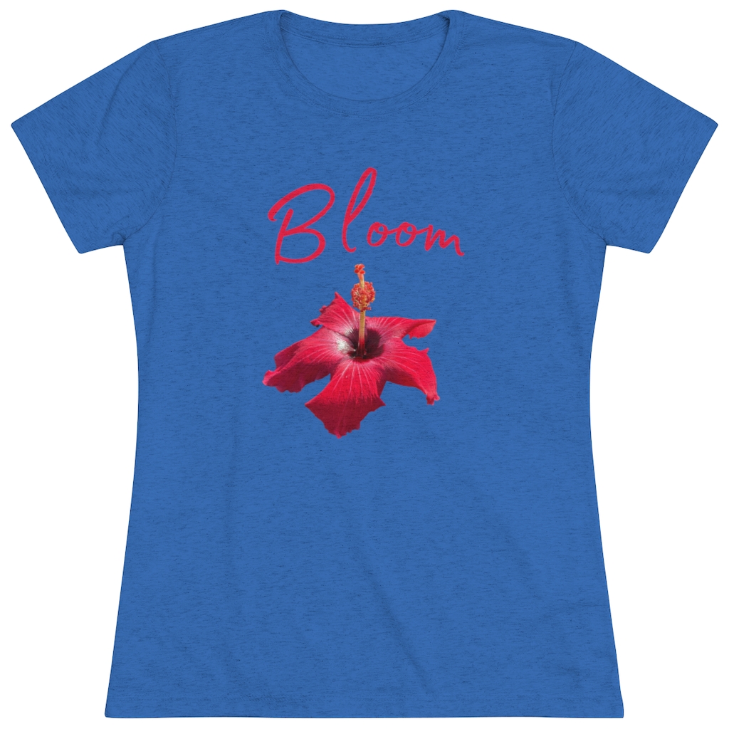 Hibiscus Bloom | Tropical Flower | Bloom Women's Triblend Tee - Image 9