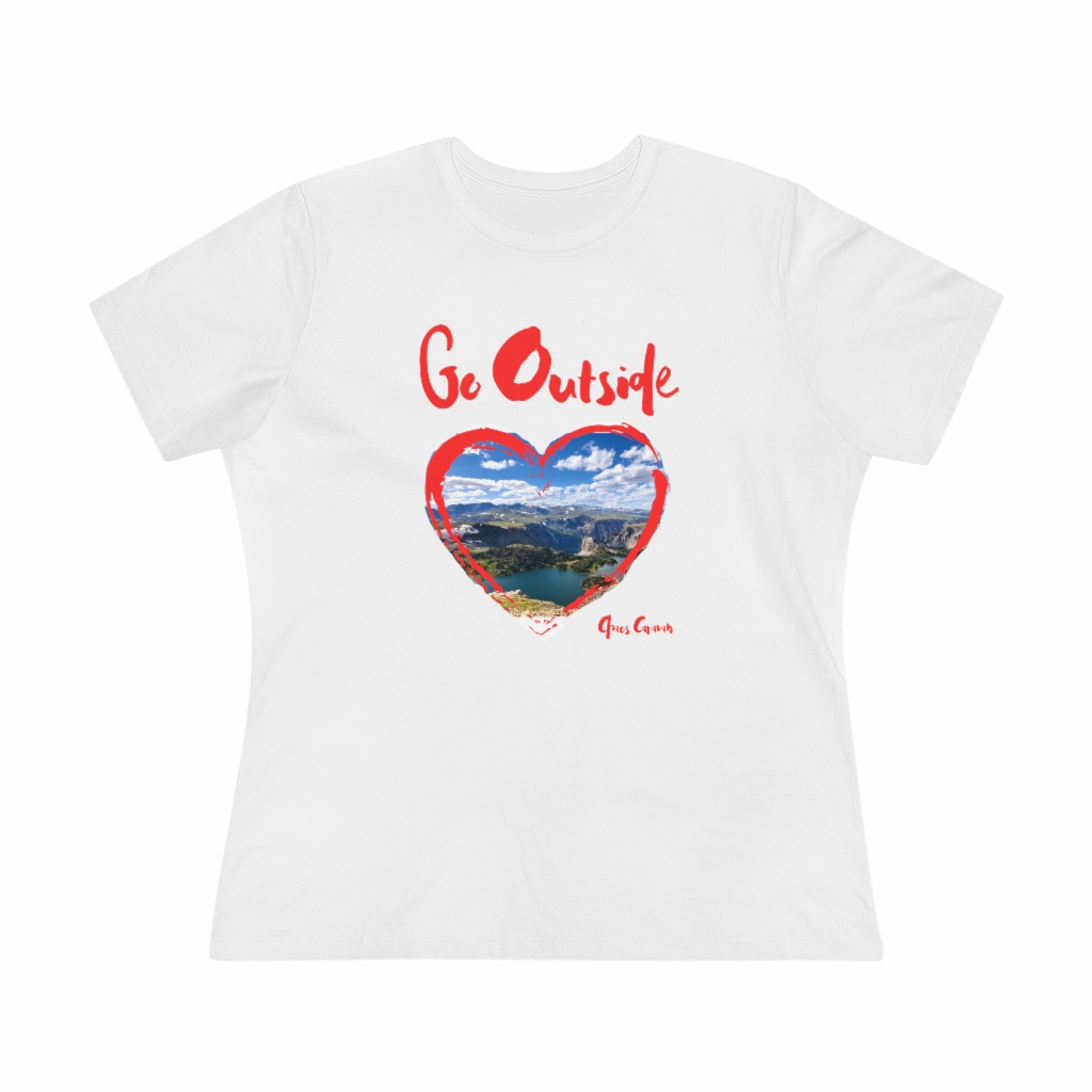 Go Outside T-Shirt | Mountain Lake | Women's Premium Tee - Image 5