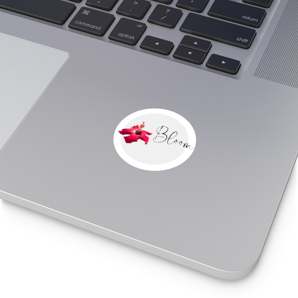 Hibiscus Flower Bloom Round Vinyl Stickers - Image 8