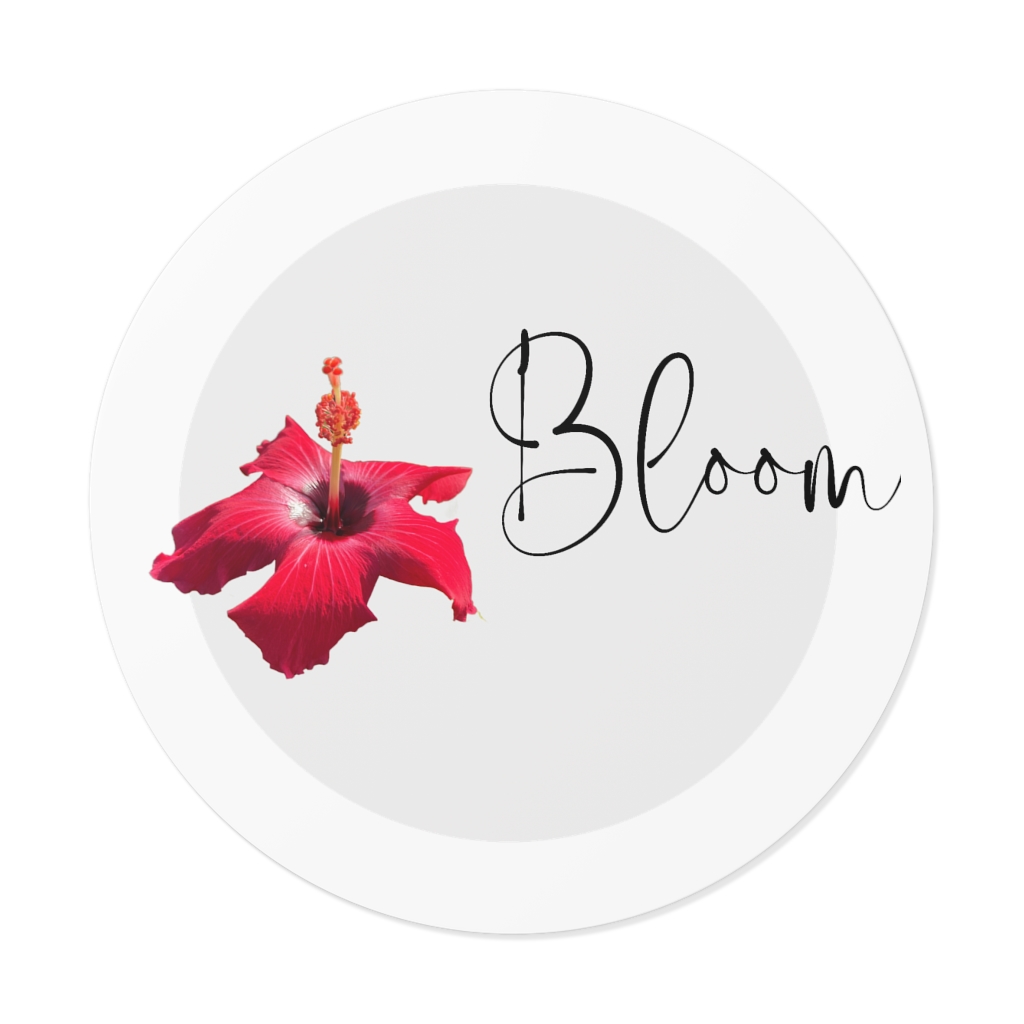 Hibiscus Flower Bloom Round Vinyl Stickers - Image 9