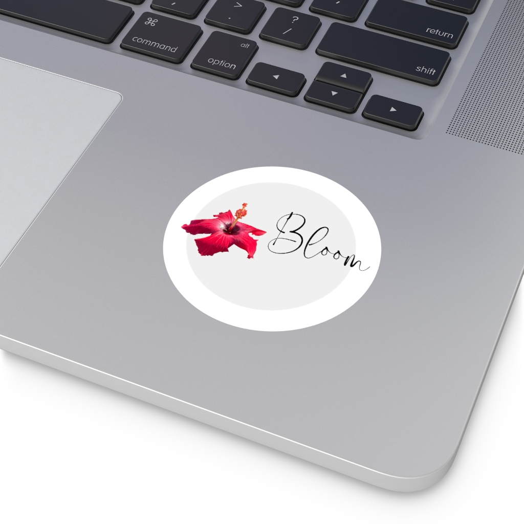 Hibiscus Flower Bloom Round Vinyl Stickers - Image 12