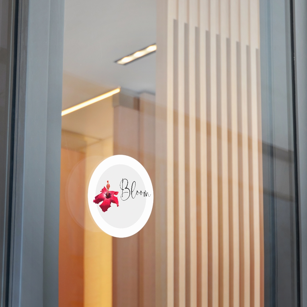 Hibiscus Flower Bloom Round Vinyl Stickers - Image 15