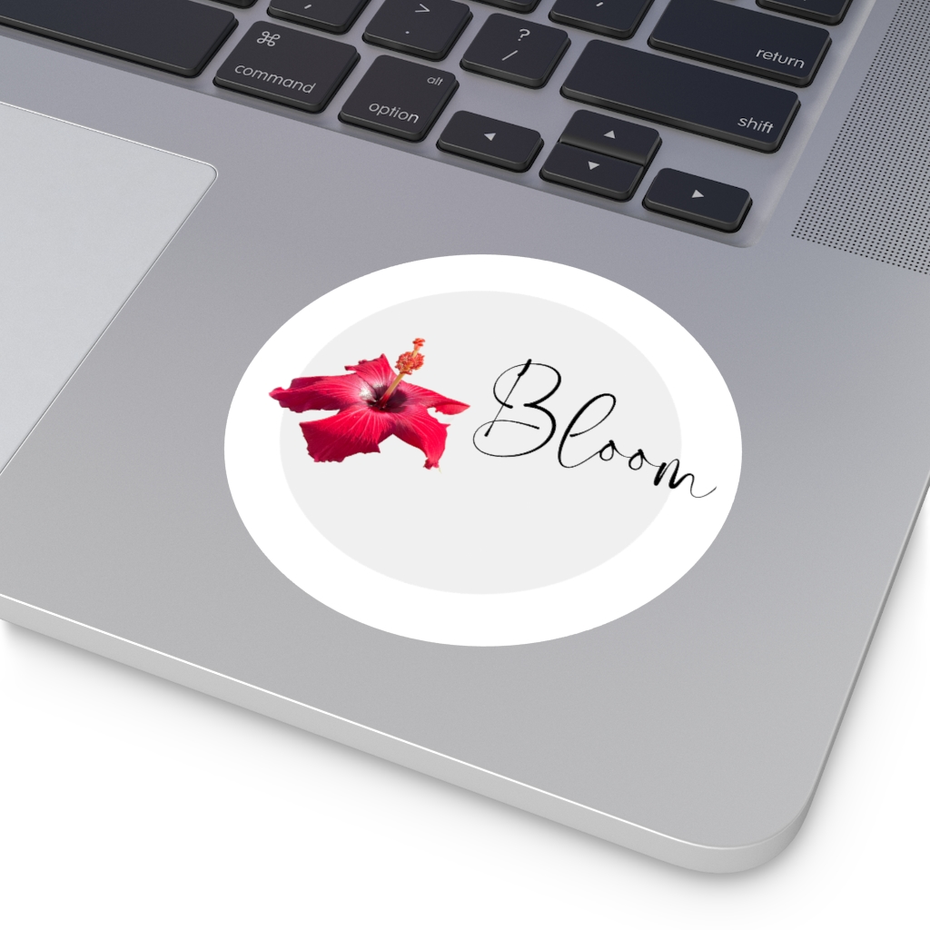 Hibiscus Flower Bloom Round Vinyl Stickers - Image 16