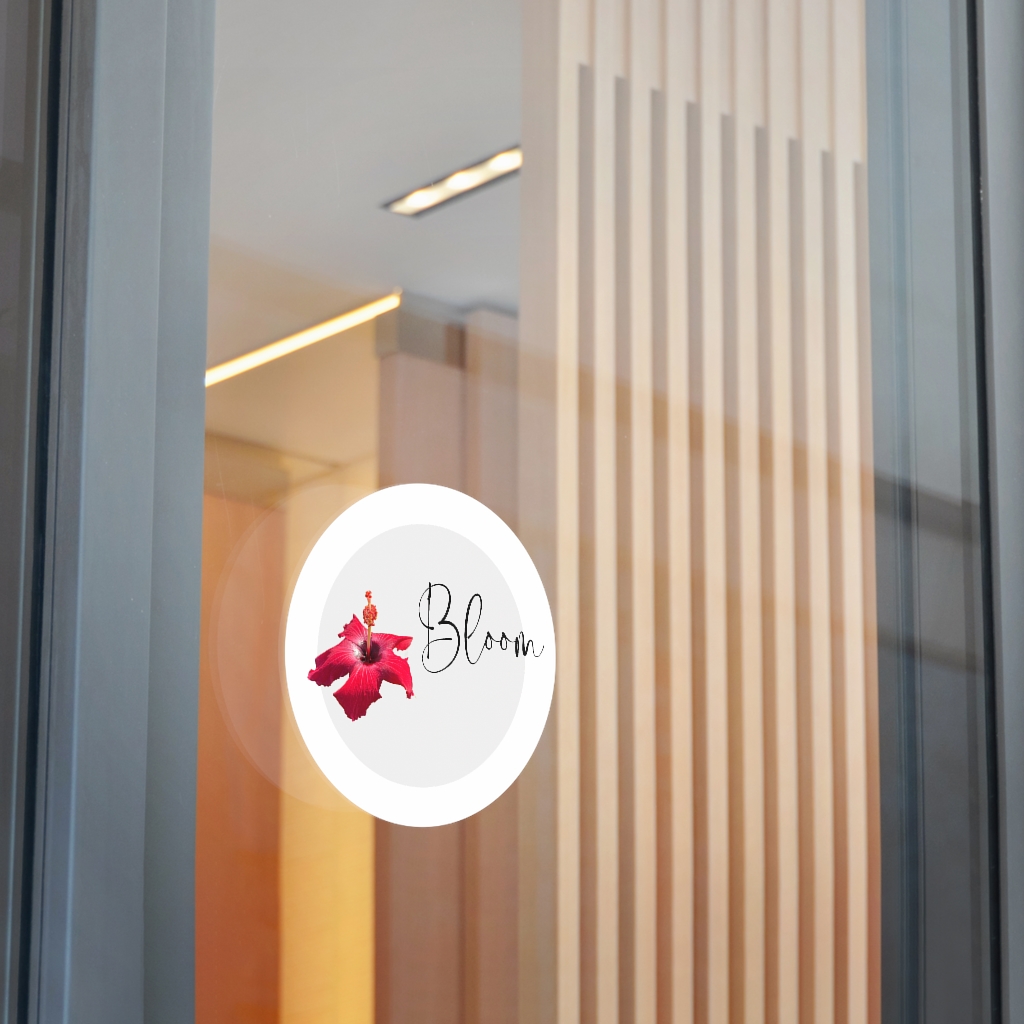 Hibiscus Flower Bloom Round Vinyl Stickers - Image 19