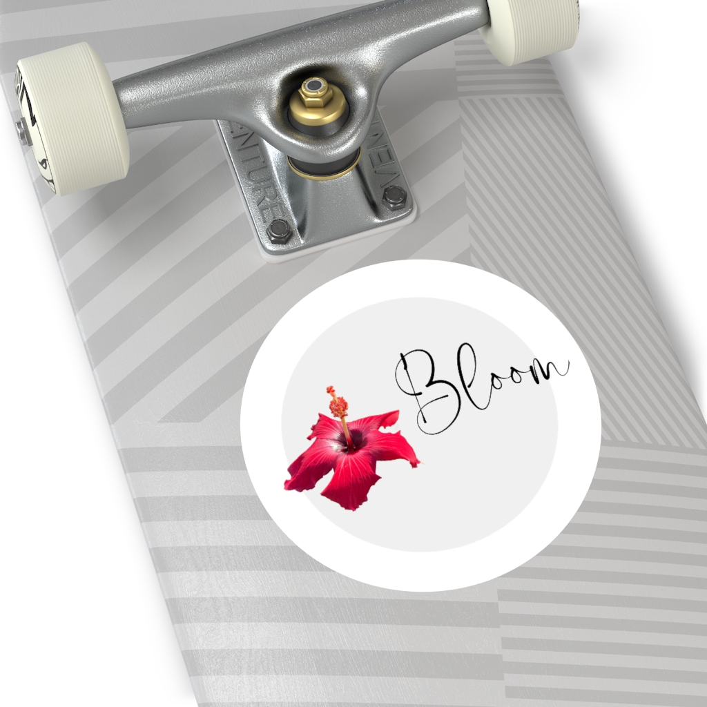 Hibiscus Flower Bloom Round Vinyl Stickers - Image 20