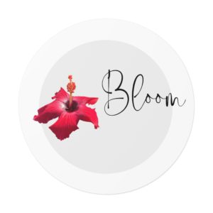 Hibiscus Flower Bloom Round Vinyl Stickers