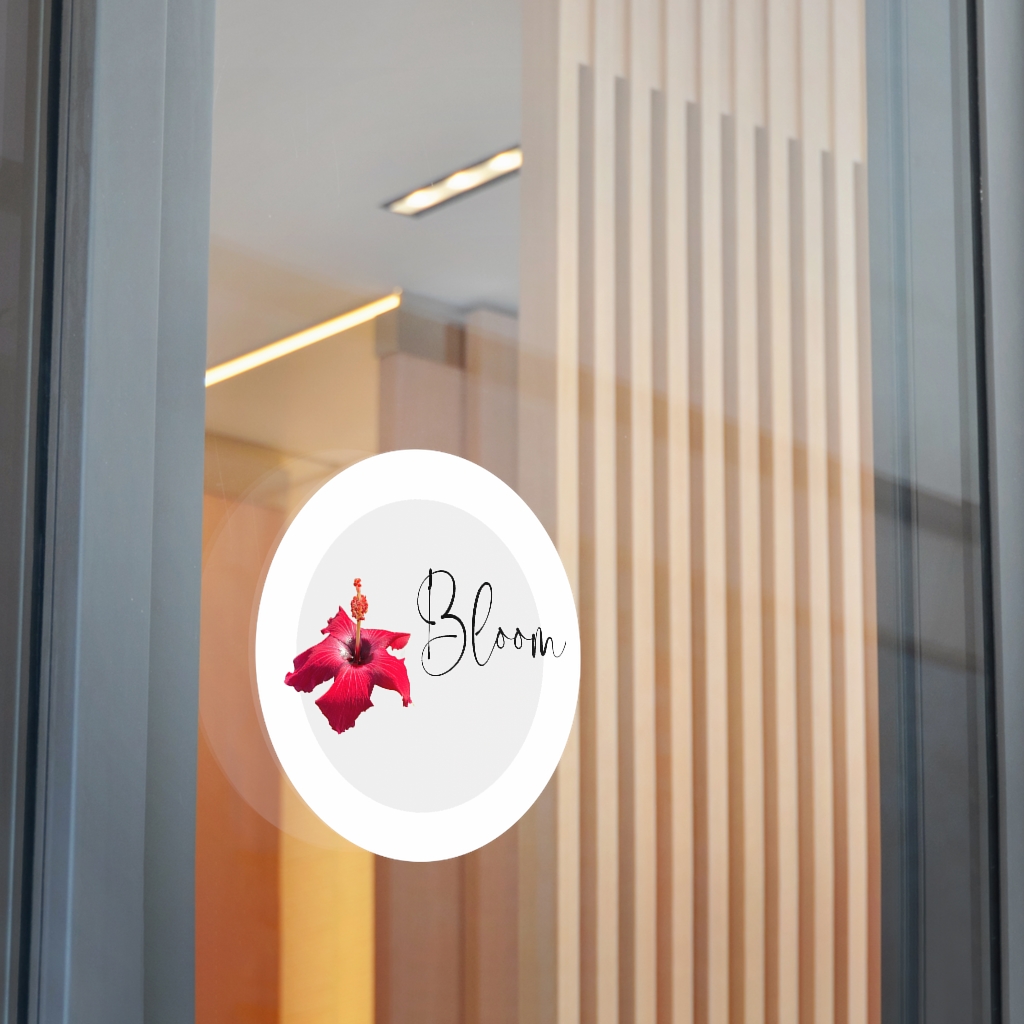 Hibiscus Flower Bloom Round Vinyl Stickers - Image 3