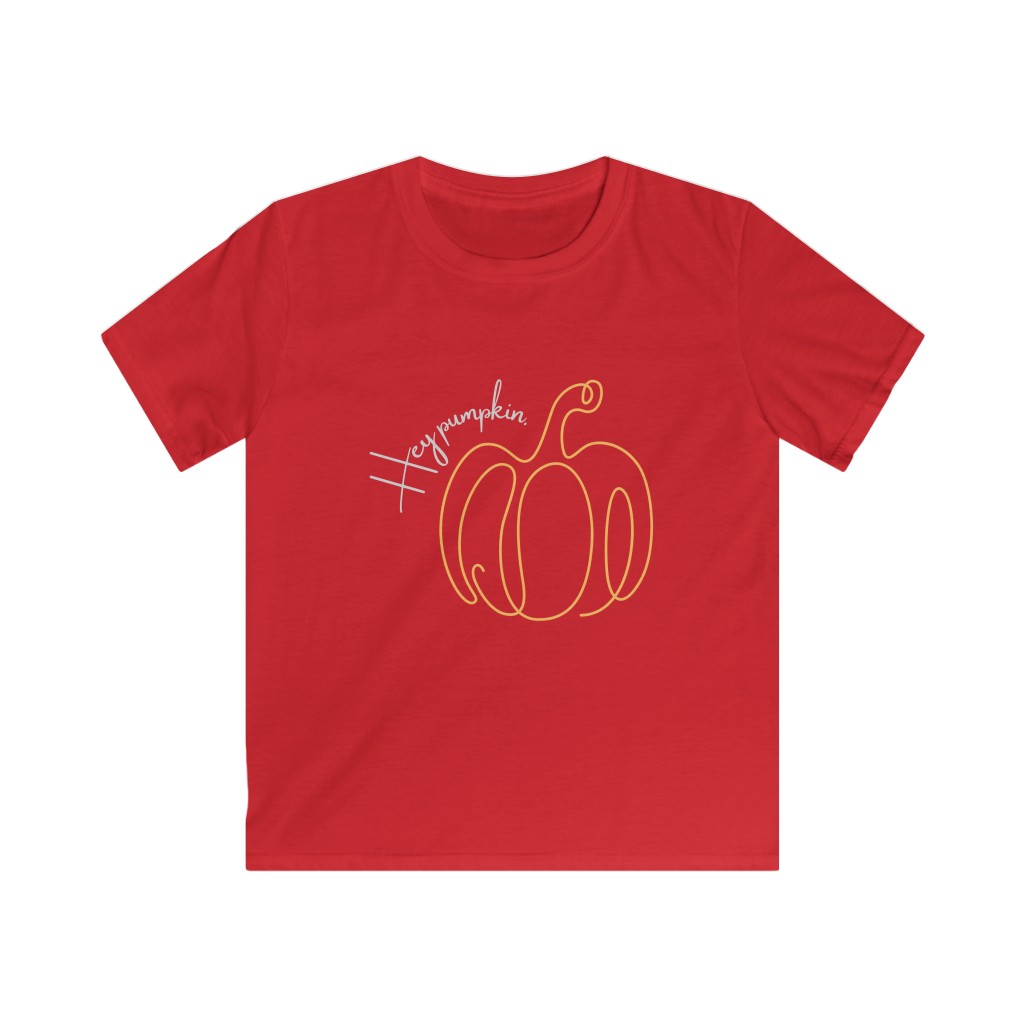 Hey Pumpkin Halloween | Autumn | Fall | Thanksgiving Shirt Kids Softstyle Tee - Image 7