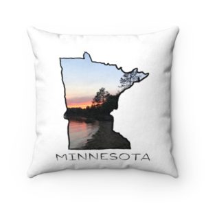 Minnesota Pillow | Minnesota Lake Life | Sunset Faux Suede Square Pillow Case