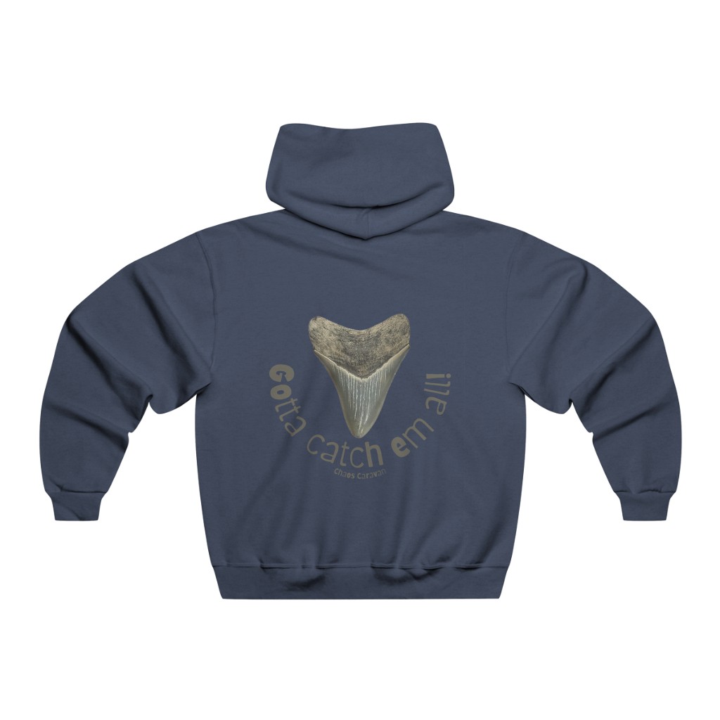 Megalodon Gotta Catch Em All! | Shark Tooth Hunting Hoodie | Fossil Finder Sweatshirt | Men's NUBLEND® Hooded Sweatshirt - Image 12