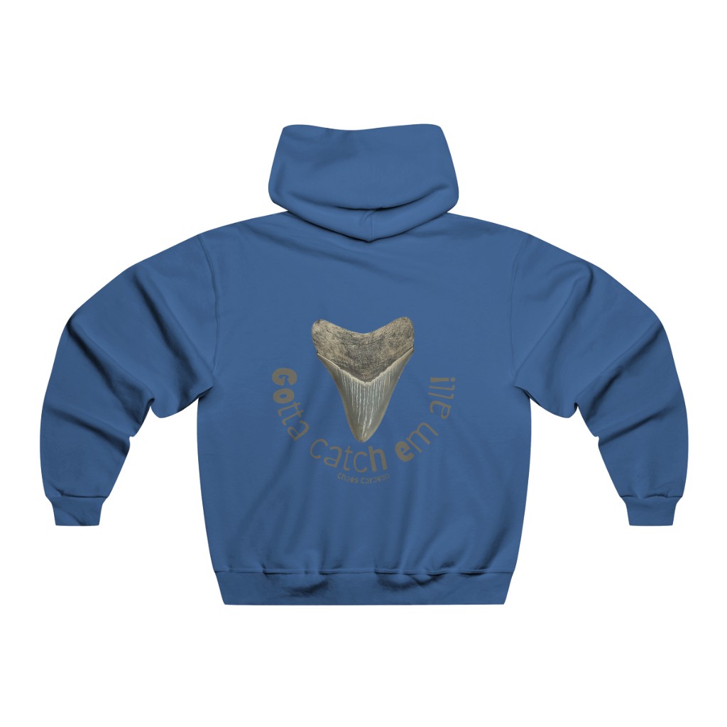 Megalodon Gotta Catch Em All! | Shark Tooth Hunting Hoodie | Fossil Finder Sweatshirt | Men's NUBLEND® Hooded Sweatshirt - Image 10