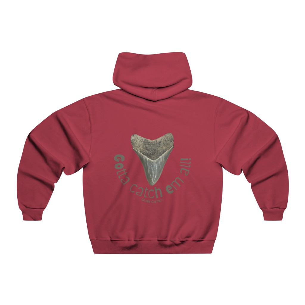 Megalodon Gotta Catch Em All! | Shark Tooth Hunting Hoodie | Fossil Finder Sweatshirt | Men's NUBLEND® Hooded Sweatshirt - Image 16