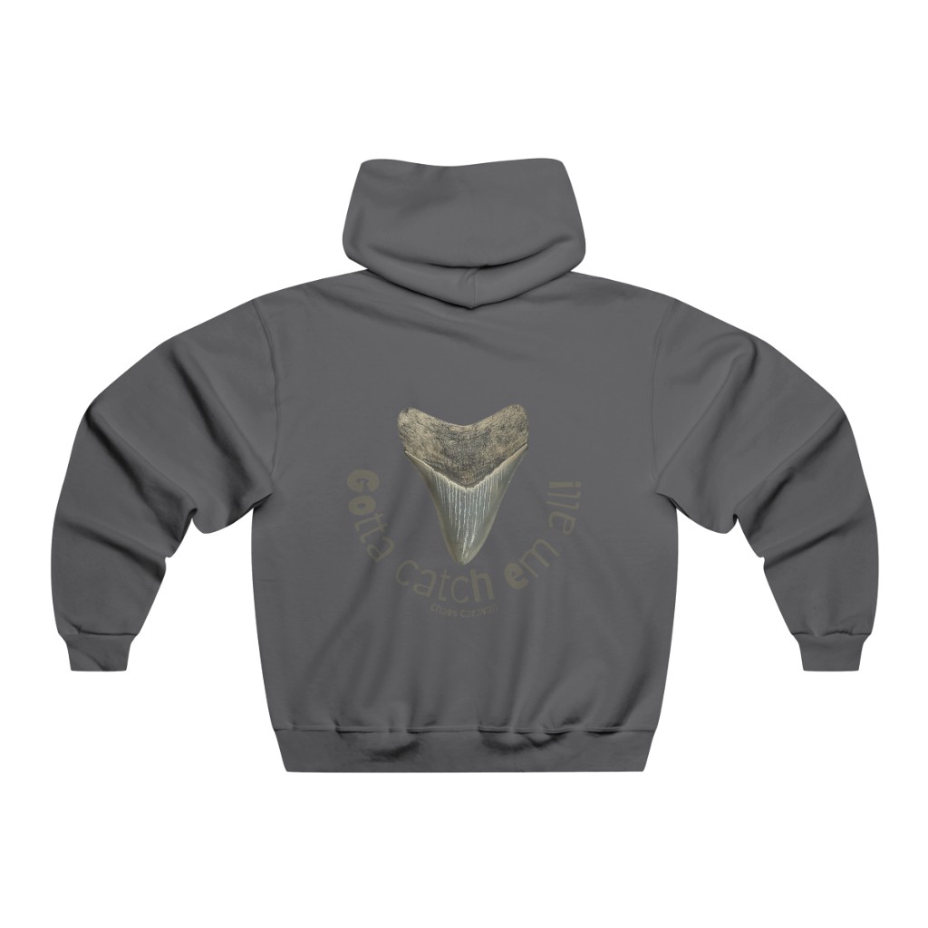 Megalodon Gotta Catch Em All! | Shark Tooth Hunting Hoodie | Fossil Finder Sweatshirt | Men's NUBLEND® Hooded Sweatshirt - Image 14