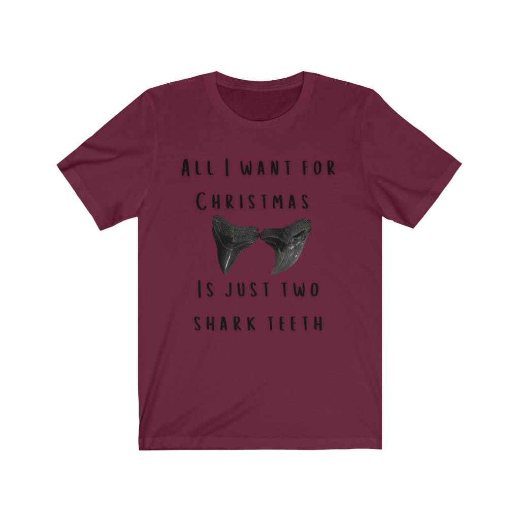 All I Want For Christmas Is My Two Shark Teeth Unisex Jersey Short Sleeve Tee - Image 11
