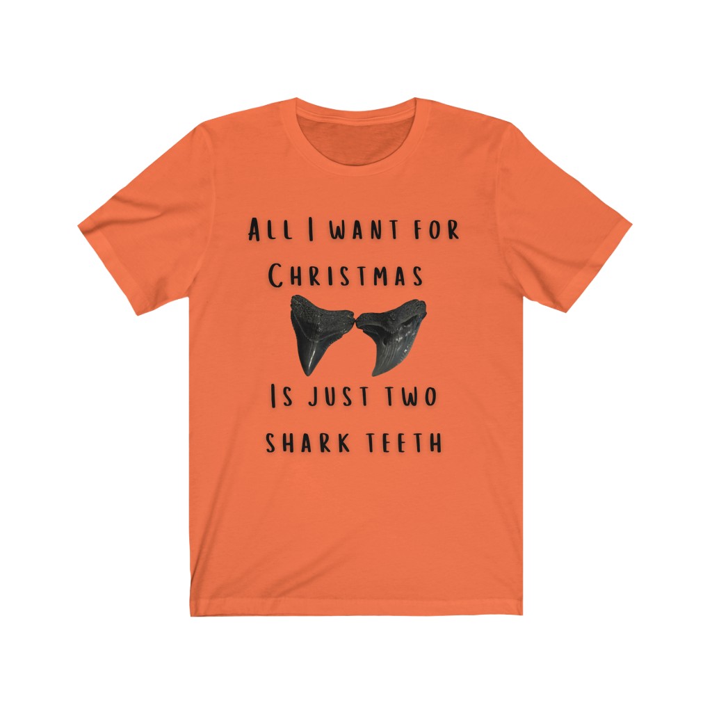 All I Want For Christmas Is My Two Shark Teeth Unisex Jersey Short Sleeve Tee - Image 3