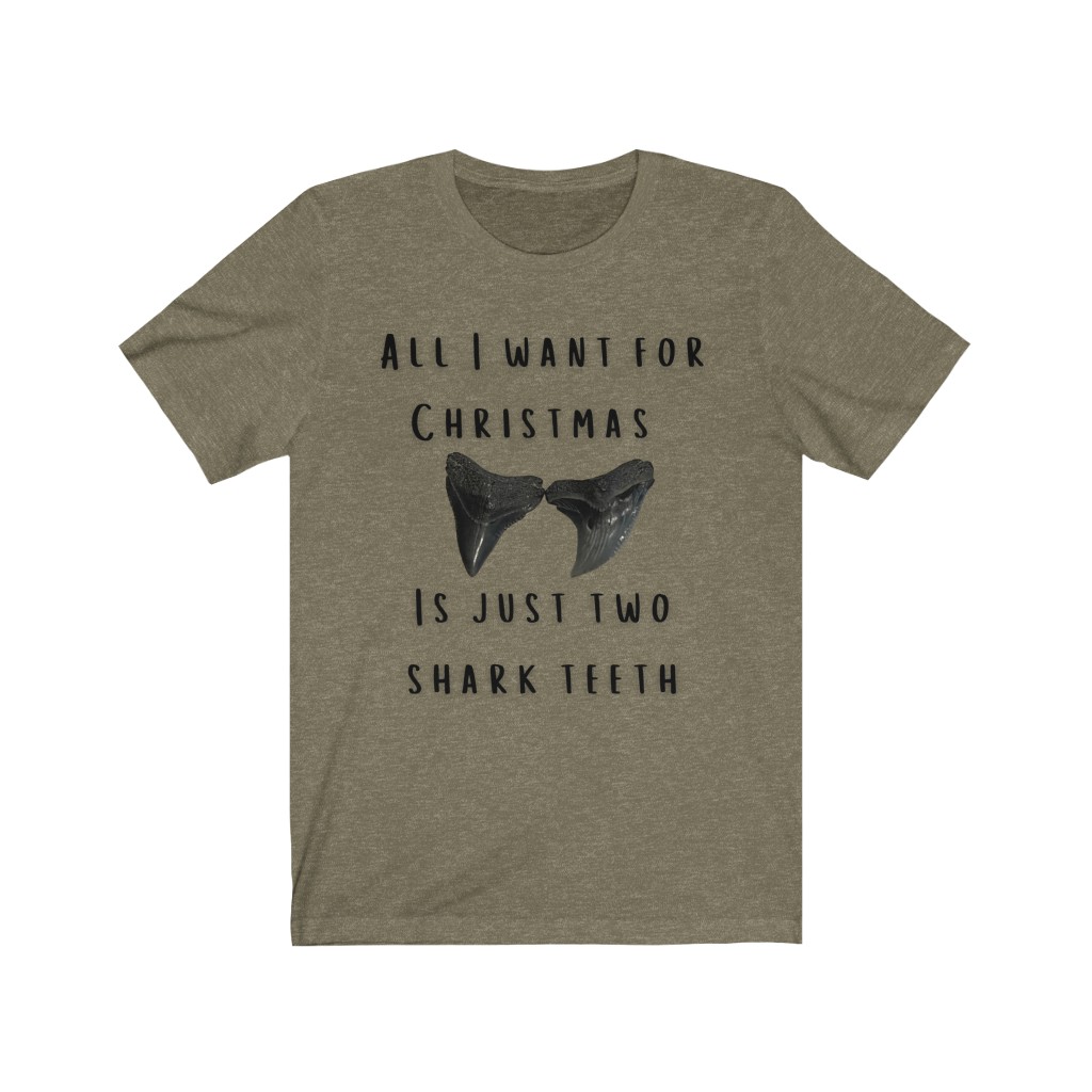All I Want For Christmas Is My Two Shark Teeth Unisex Jersey Short Sleeve Tee - Image 6