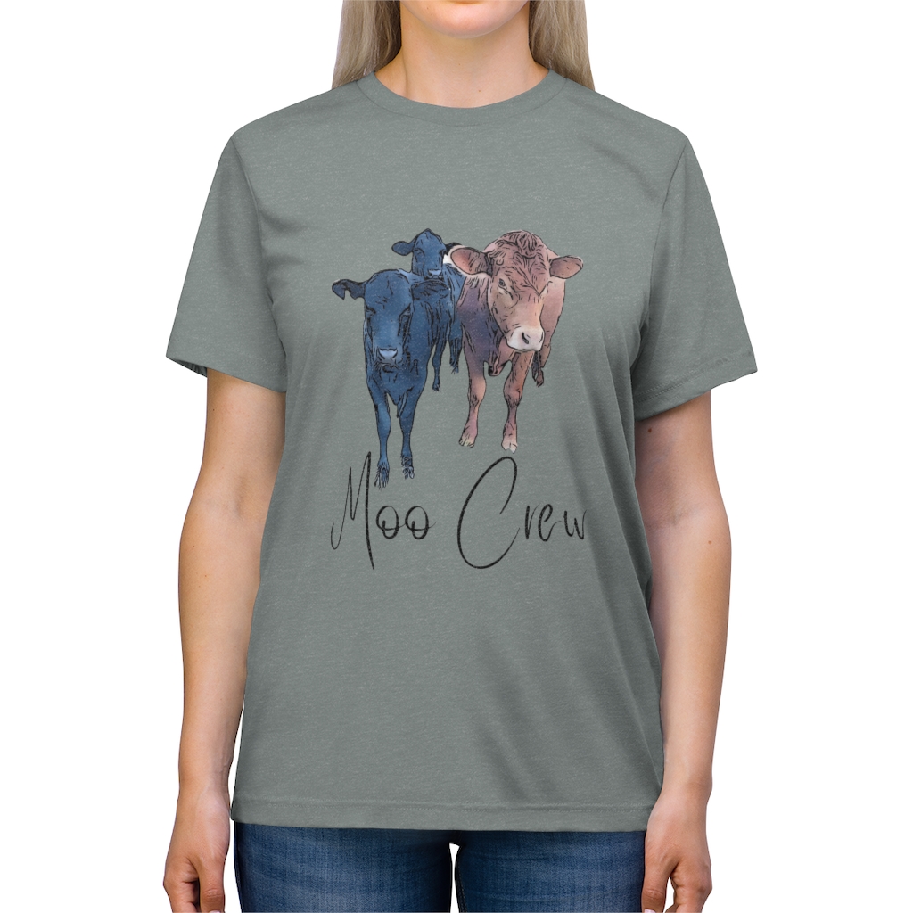Moo Crew | Cow Shirt | Three Cows | Unisex Triblend Tee - Image 6