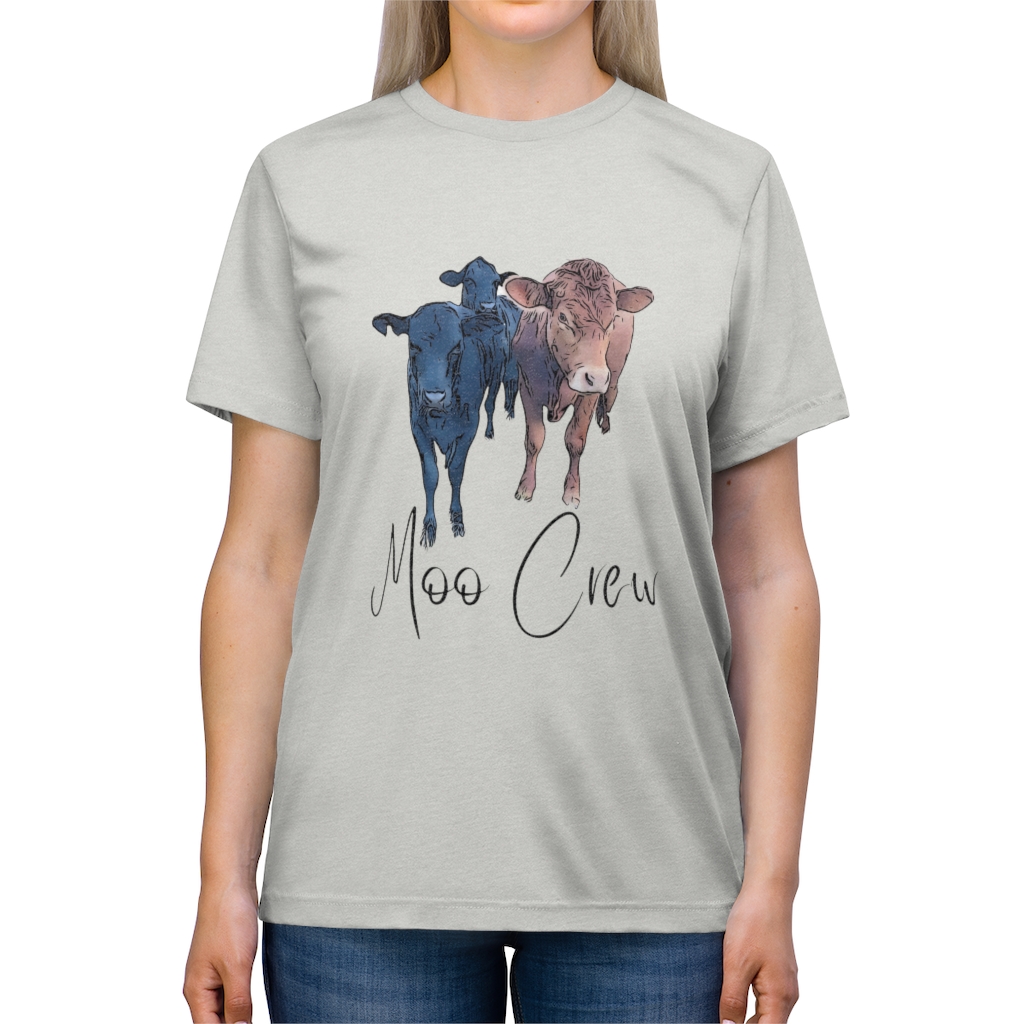 Moo Crew | Cow Shirt | Three Cows | Unisex Triblend Tee - Image 4