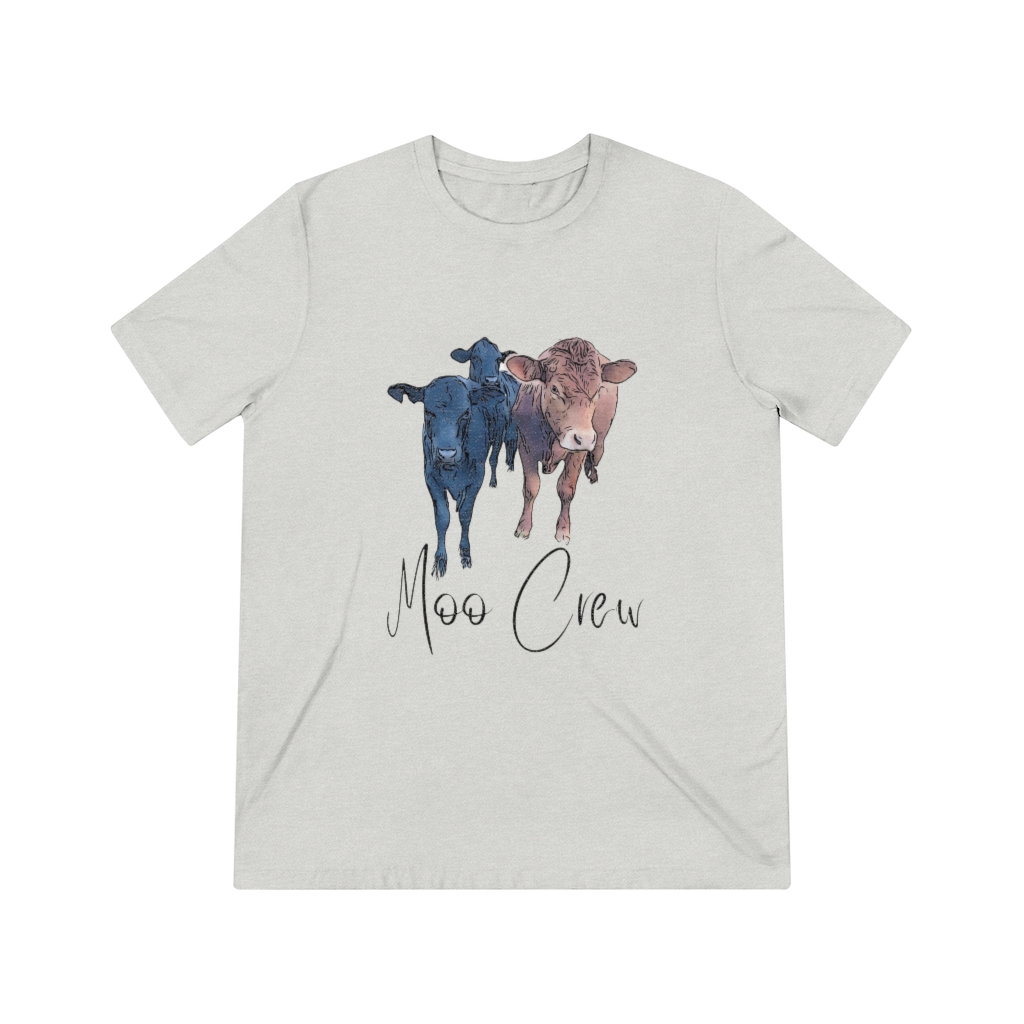 Moo Crew | Cow Shirt | Three Cows | Unisex Triblend Tee - Image 3