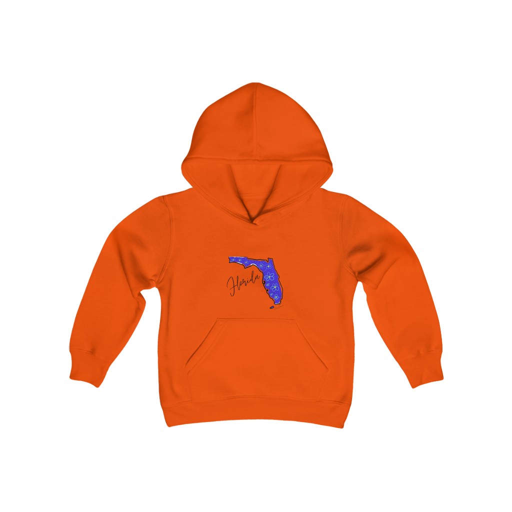 Florida State Floral Design Youth Heavy Blend Hooded Sweatshirt - Image 4
