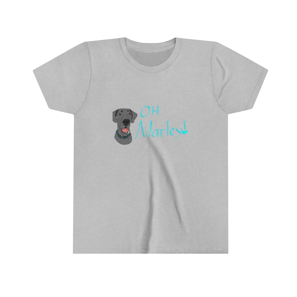 Great Dane | Oh Marley! | Blue Great Dane Youth Short Sleeve Tee - Image 4