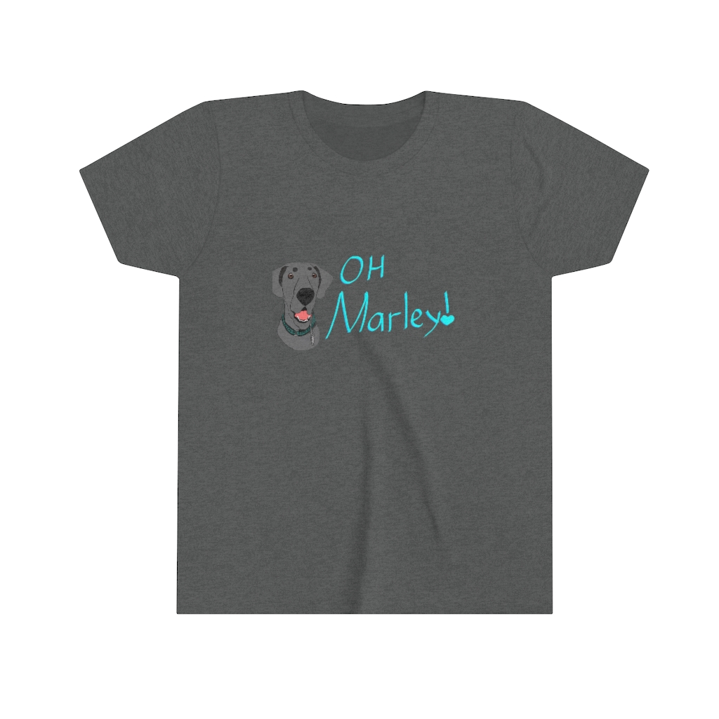 Great Dane | Oh Marley! | Blue Great Dane Youth Short Sleeve Tee - Image 7