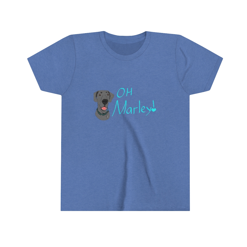 Great Dane | Oh Marley! | Blue Great Dane Youth Short Sleeve Tee - Image 5