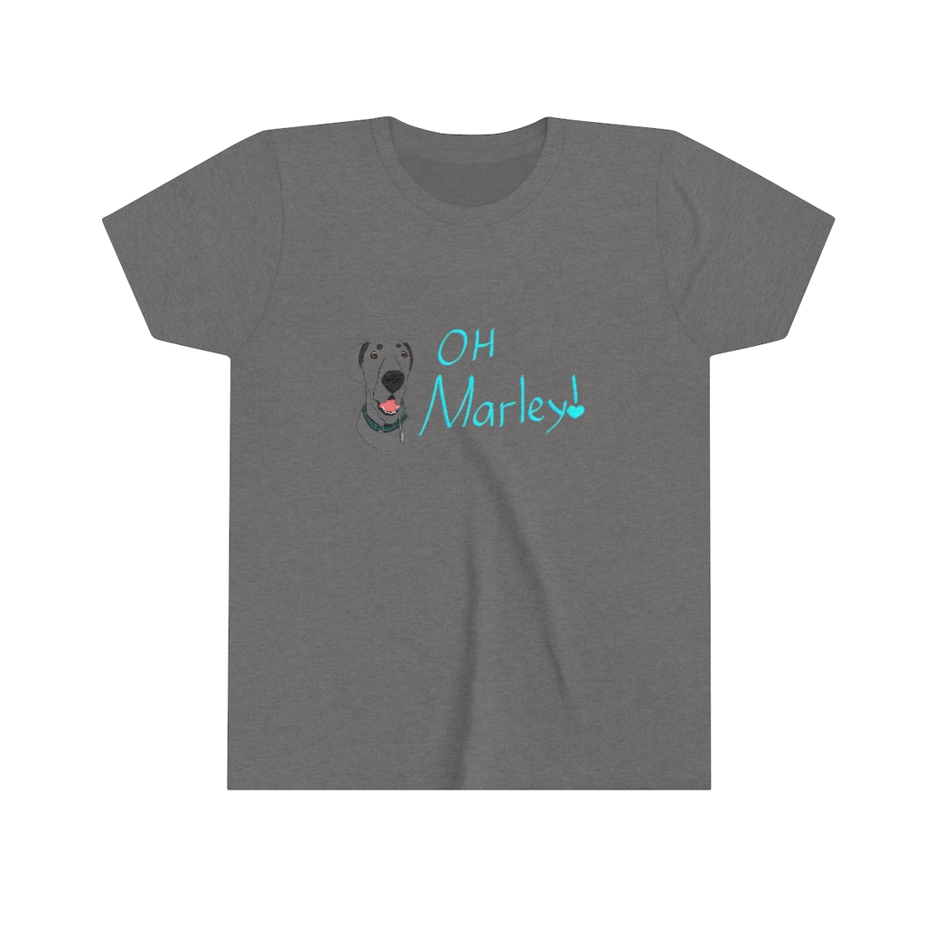 Great Dane | Oh Marley! | Blue Great Dane Youth Short Sleeve Tee - Image 2