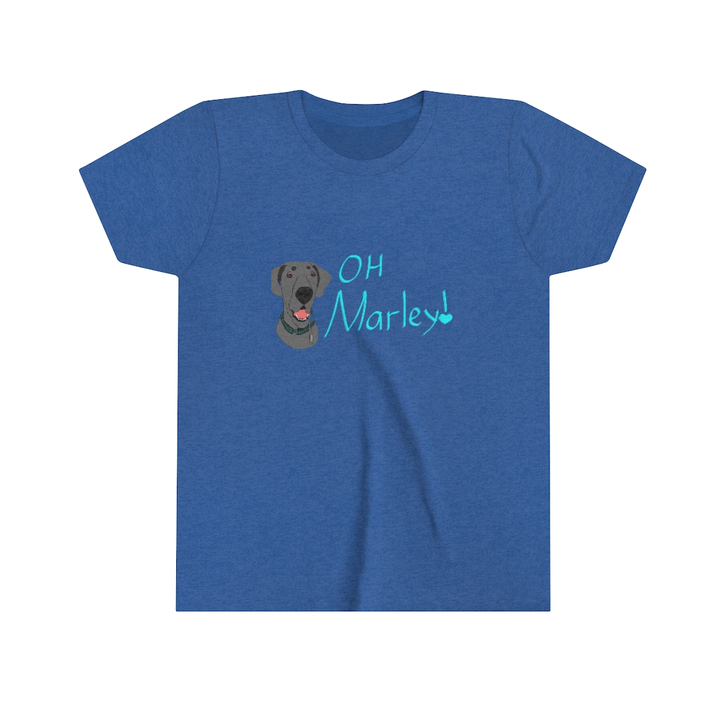 Great Dane | Oh Marley! | Blue Great Dane Youth Short Sleeve Tee - Image 6