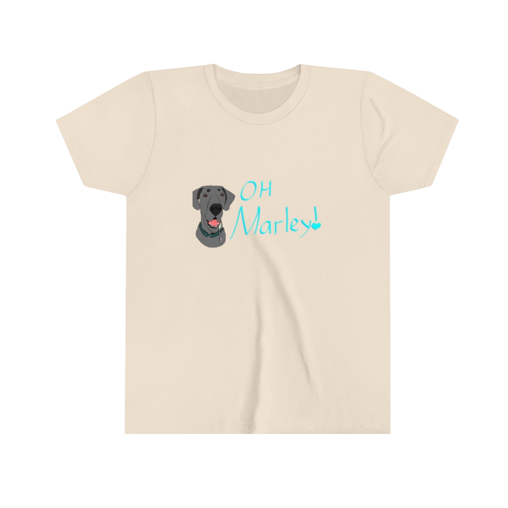 Great Dane | Oh Marley! | Blue Great Dane Youth Short Sleeve Tee - Image 3