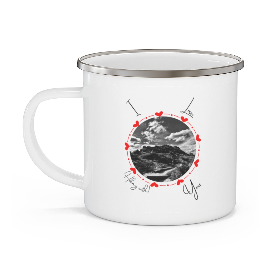 I Love (Hiking With) You Enamel Camping Mug - Image 3