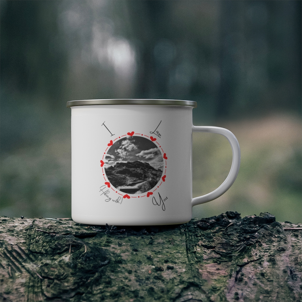 I Love (Hiking With) You Enamel Camping Mug - Image 4