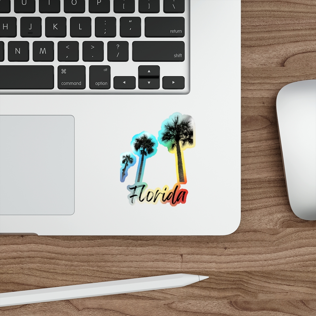 Florida Palm Tree Holographic Die-cut Stickers - Image 10