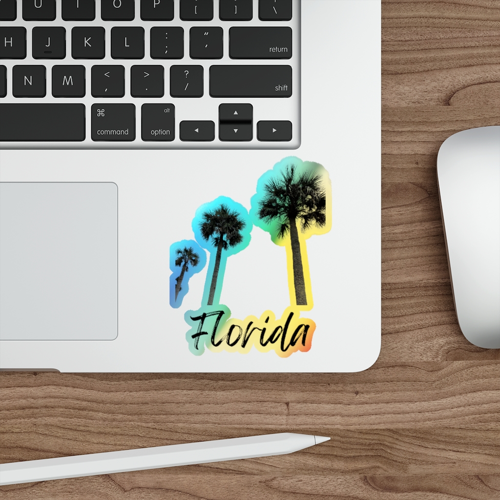 Florida Palm Tree Holographic Die-cut Stickers - Image 14