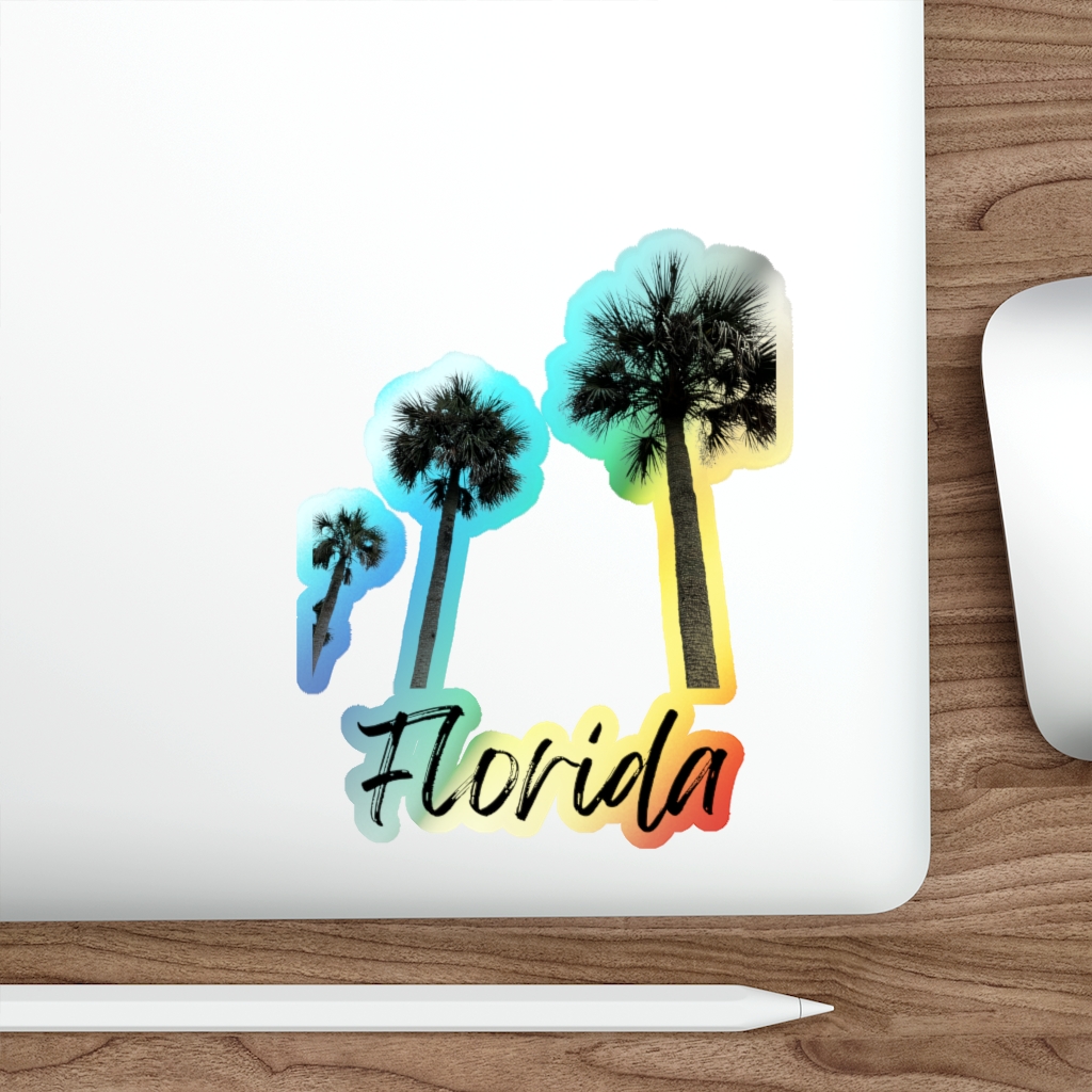 Florida Palm Tree Holographic Die-cut Stickers - Image 18